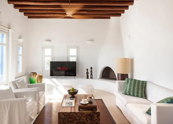 Excellent Mykonos Psarrou Lambda 5 Bedrooms Stunning Sea Views Psarrou Βίλα